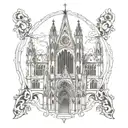 gothic cathedral  tattoo design idea