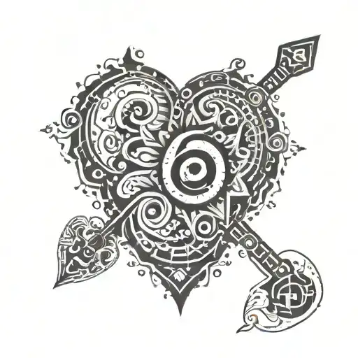 make a tattoo which is a mixture of a morse code for The name "Elsa" and a Punjabi symbol meaning connection and love tattoo design idea