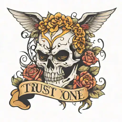  trust no one tattoo design idea