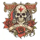  trust no one tattoo design idea