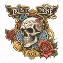  trust no one tattoo design idea