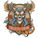  trust no one tattoo design idea