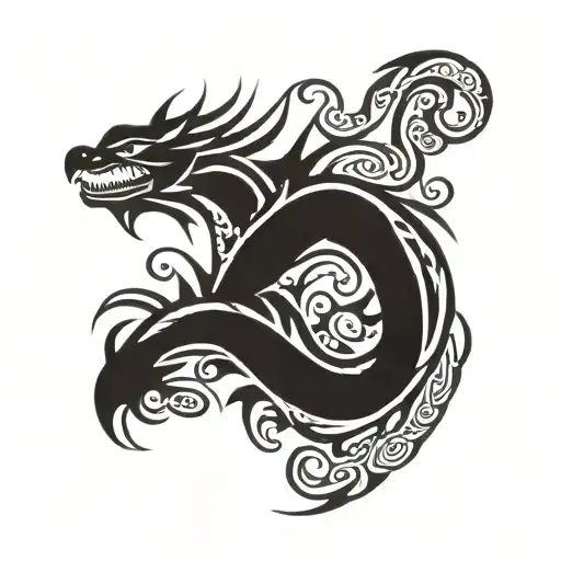 Polynesian Dragon tattoo design idea