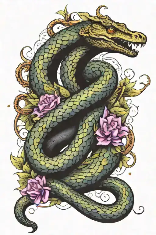 cosmic serpent tattoo tattoo design idea