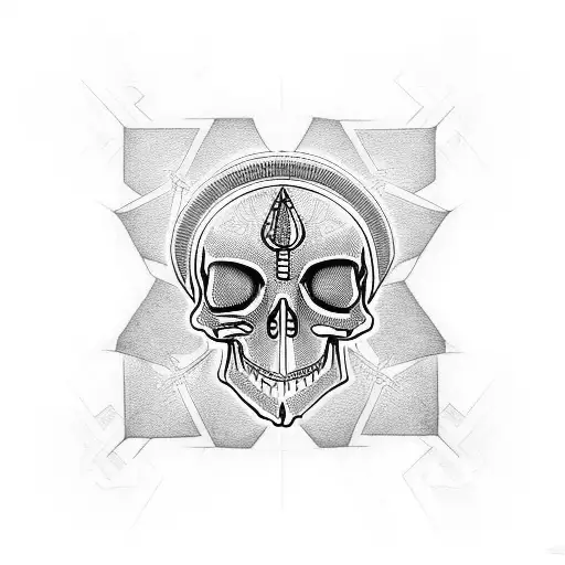 Eye of Ra motorbike skull dice and chess tattoo design idea