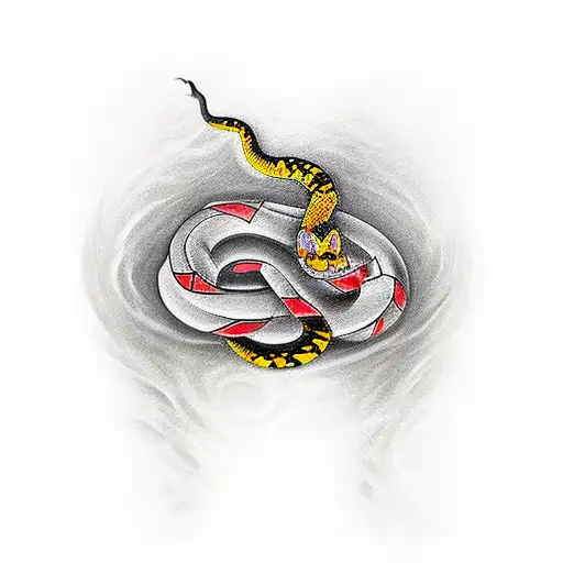 Create a tattoo design that symbolizes my survival from a near-fatal snake bite. The tattoo should incorporate a powerfu tattoo design idea