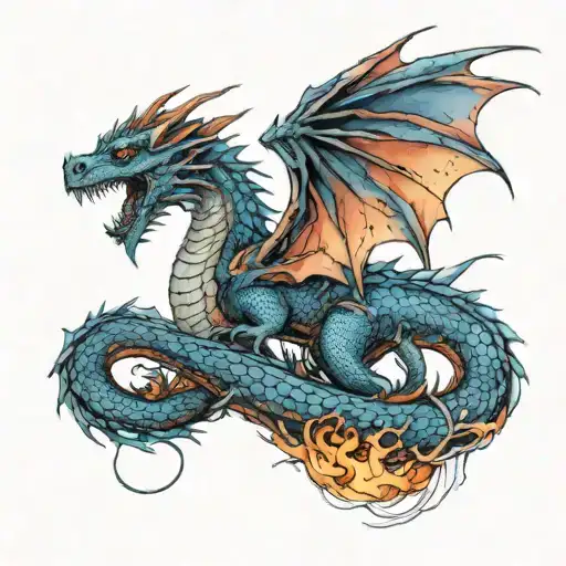 fire and ice, dragon, games of thrones, valar morghulis, not today tattoo design idea