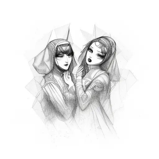 sister's by chance friends by choice  tattoo design idea