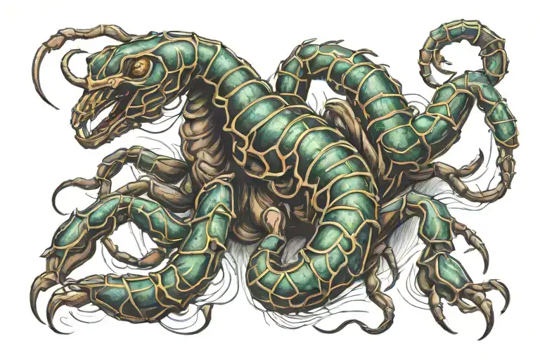 Scorpion wrapped tattoo design idea