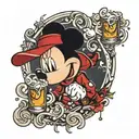 mickey mouse drinking alcohol  tattoo design idea