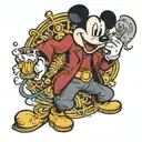 mickey mouse drinking alcohol  tattoo design idea