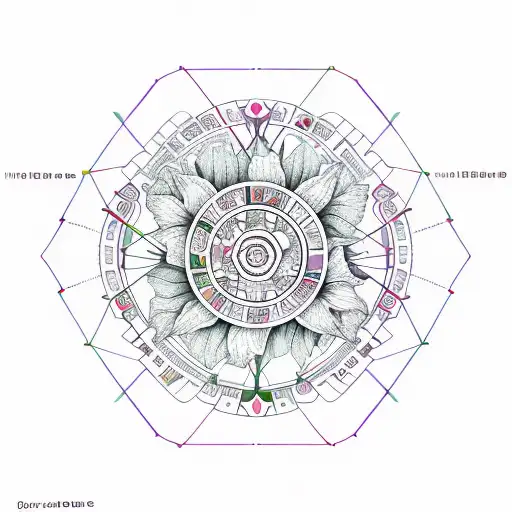 Hibiscus data hacker numbers matrix web strong timeless tattoo design idea