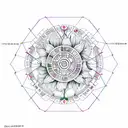 Hibiscus data hacker numbers matrix web strong timeless tattoo design idea