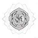 Hibiscus data hacker numbers matrix web strong timeless tattoo design idea