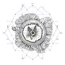 Hibiscus data hacker numbers matrix web strong timeless tattoo design idea