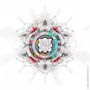 Hibiscus data hacker numbers matrix web strong timeless tattoo design idea