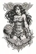 Culinary wonder woman tattoo design idea