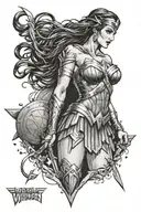 Culinary wonder woman tattoo design idea