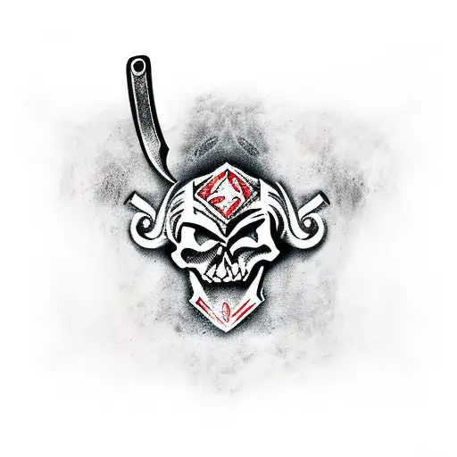 runes skull axe sword shield tattoo design idea