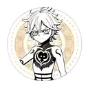 asta from " black clover" in devil mode , chest tattoo tattoo design idea