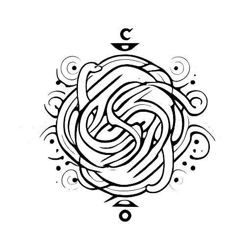 line made of infinity sign, 1 straight line and 1 wave tattoo design idea