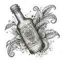 shot tequila bottle  tattoo design idea