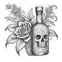 shot tequila bottle  tattoo design idea