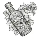 shot tequila bottle  tattoo design idea