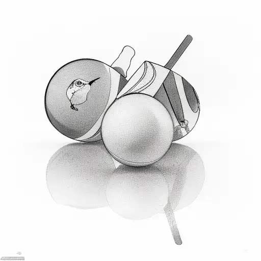 ping pong and billiards pool tattoo design idea