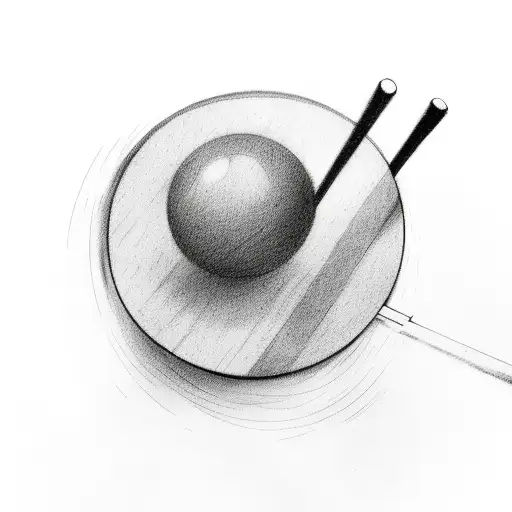 ping pong paddle and billiards pool tattoo design idea