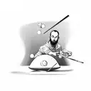 ping pong and billiards pool tattoo design idea