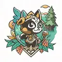 animal crossing finish line tattoo design idea