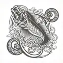 fishing hook tattoo design idea