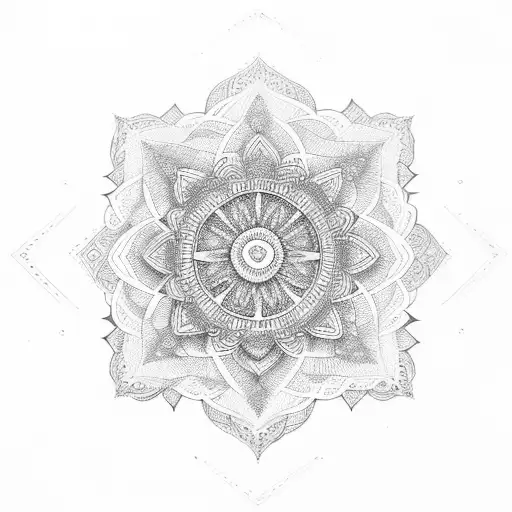 mandala geometric  tattoo design idea