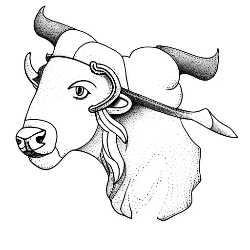 flying bison tattoo design idea