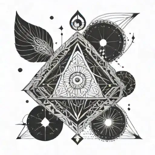 Astral sign Libra and Pisces mixed tattoo design idea