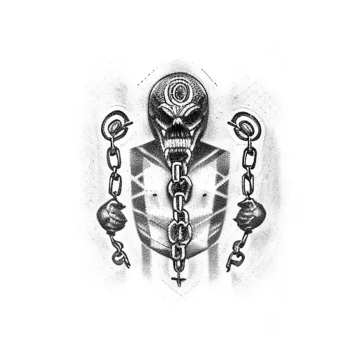 Chain link wrapped around lower arm tattoo design idea