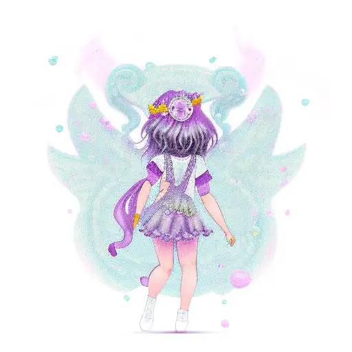 amethyst witch girly soft tattoo design idea