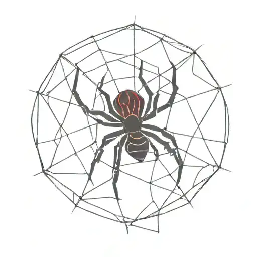 black widow spider and cobweb tattoo design idea
