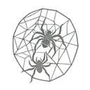 black widow spider and cobweb tattoo design idea