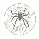 black widow spider and cobweb tattoo design idea