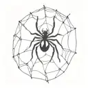 black widow spider and cobweb tattoo design idea