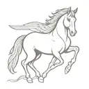 horse with angel wings tattoo design idea