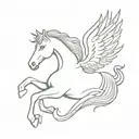 horse with angel wings tattoo design idea