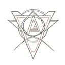 Natasha Romanoff's symbol with Wanda Maximoff's symbol surrounded by red magic  tattoo design idea
