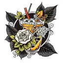 fancy cocktail  tattoo design idea