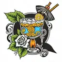 fancy cocktail  tattoo design idea