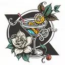 fancy cocktail  tattoo design idea