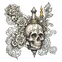 mysterious vial tattoo design idea