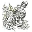 mysterious vial tattoo design idea